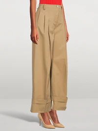 High-Waisted Flared Chino Pants
