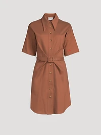 Belted Jersey Shirt Dress