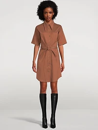 Belted Jersey Shirt Dress