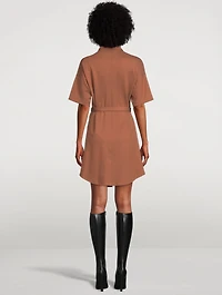 Belted Jersey Shirt Dress