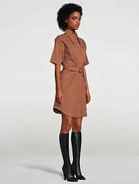 Belted Jersey Shirt Dress