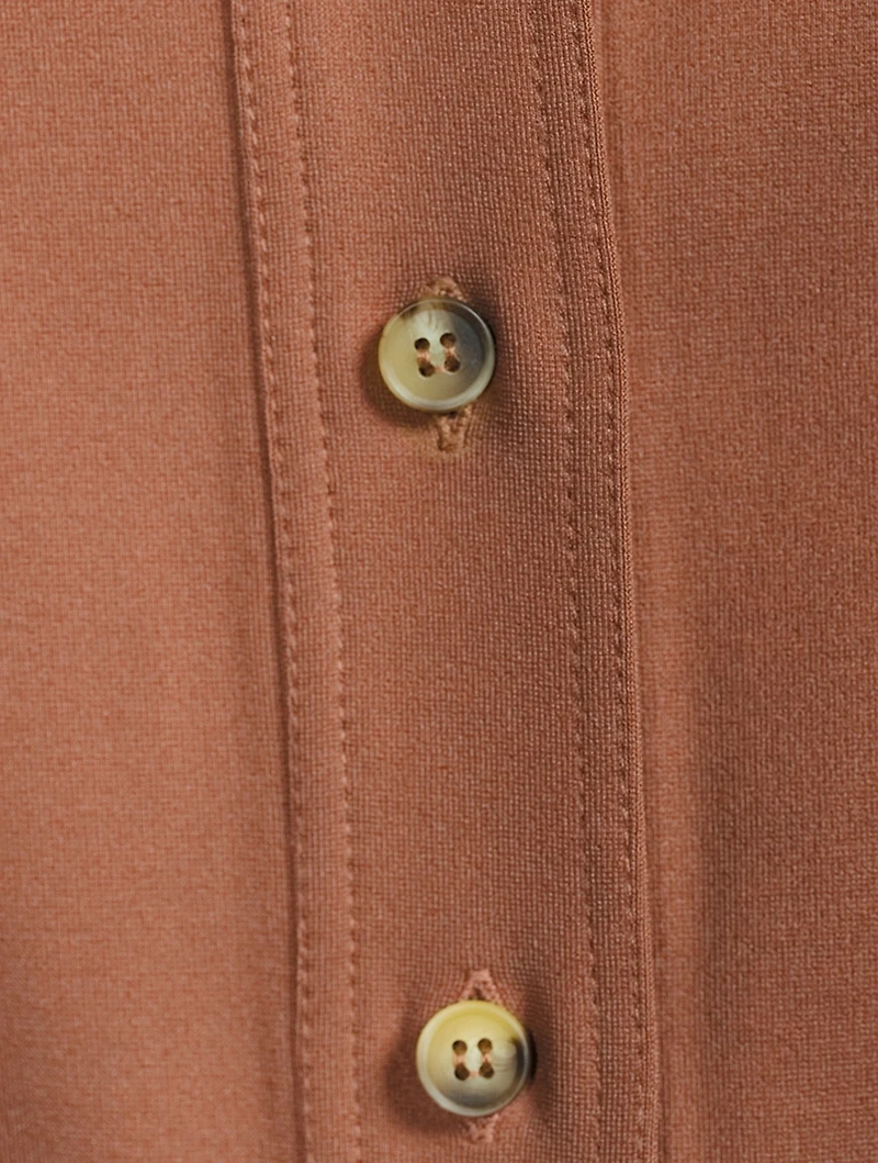 Belted Jersey Shirt Dress