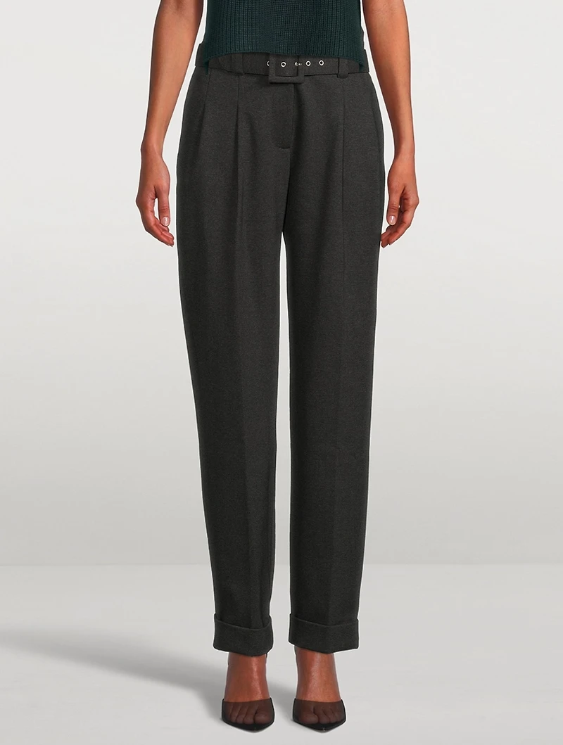 Belted Jersey Trousers