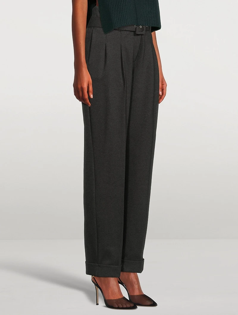 Belted Jersey Trousers