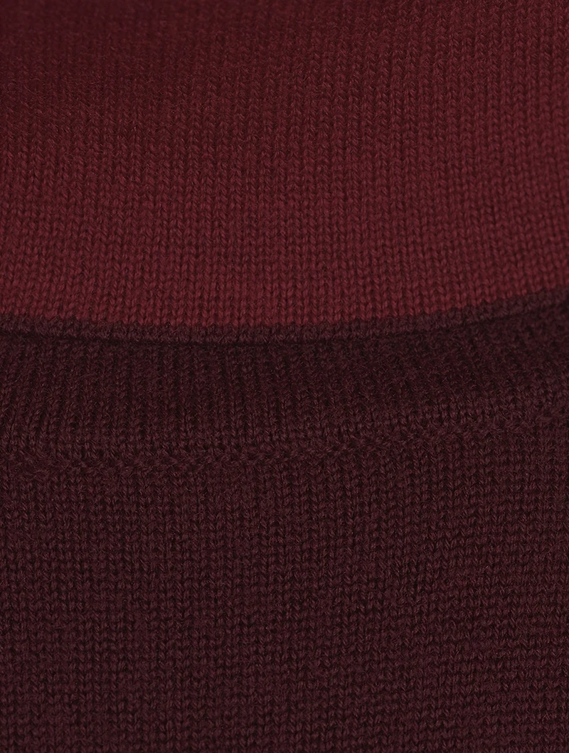 Merino Wool Turtleneck Sweater With Piping