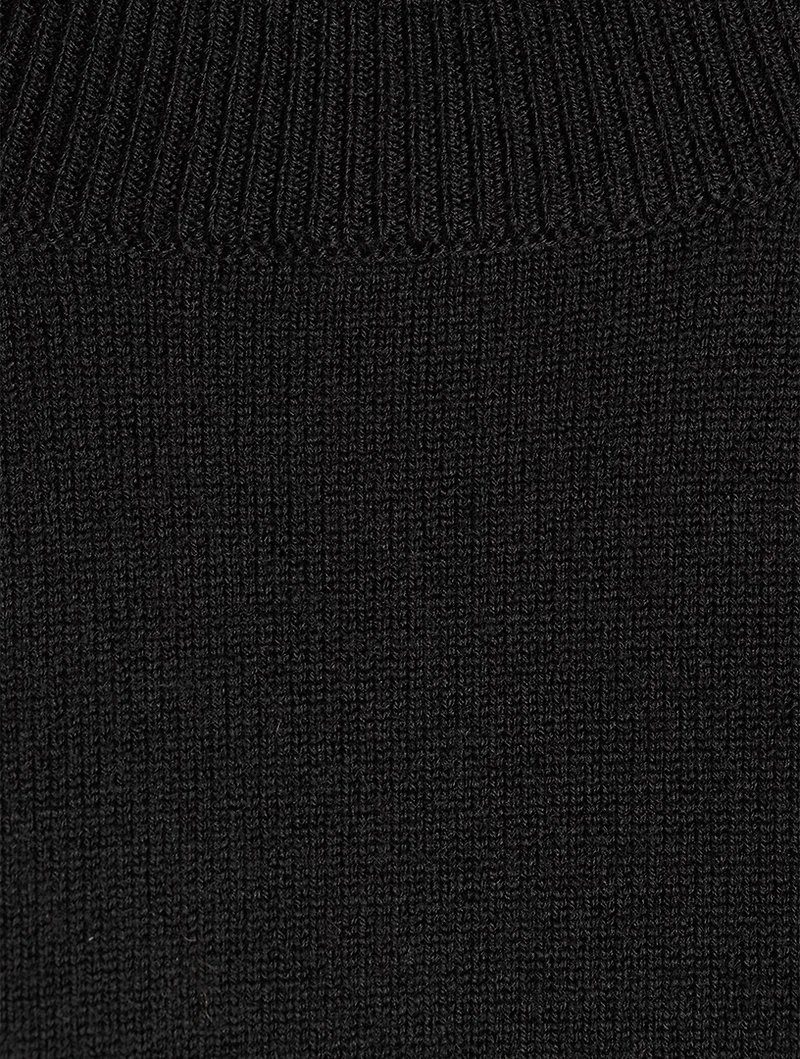 Colourblock Merino Wool Blouson-Sleeve Sweater