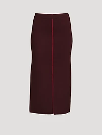 Merino Wool Midi Skirt With Piping