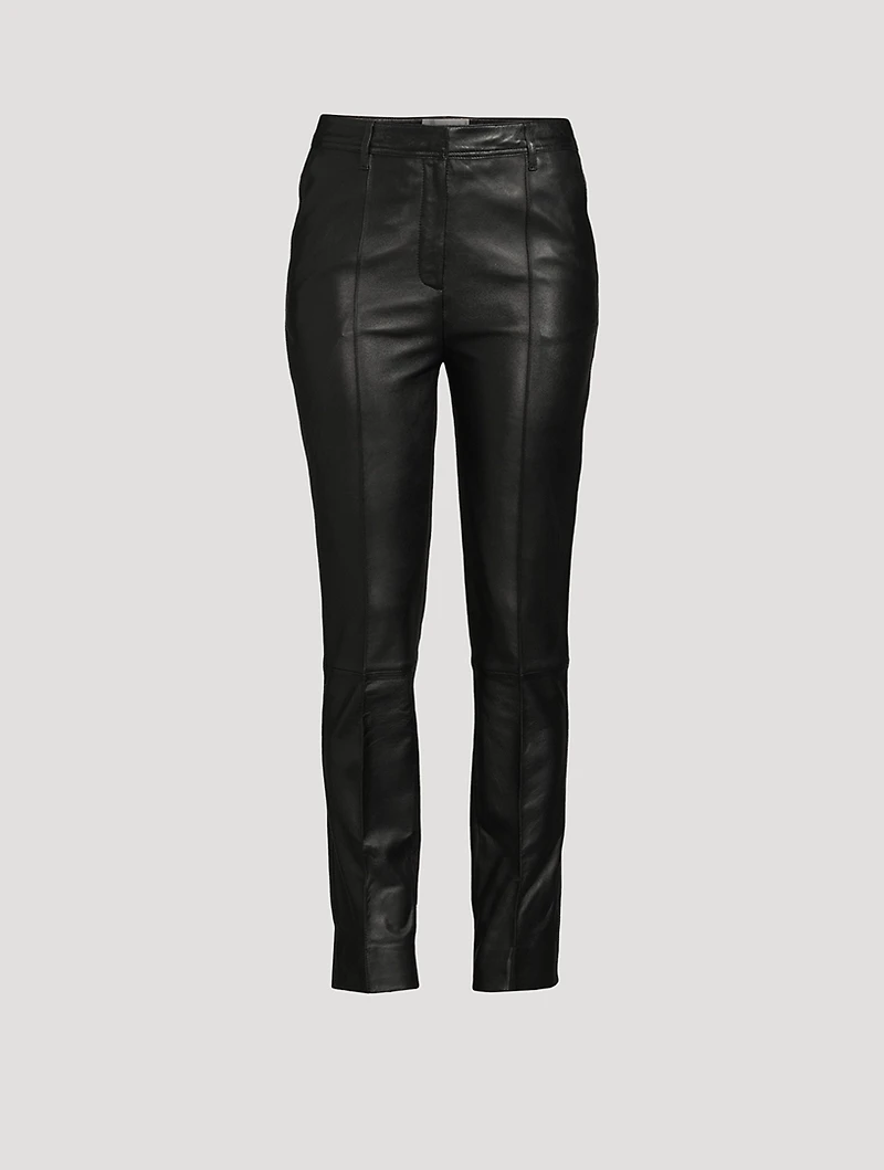 Straight-Leg Leather Trousers