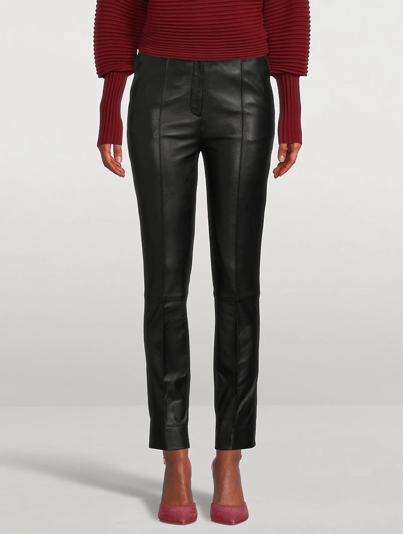 Straight-Leg Leather Trousers