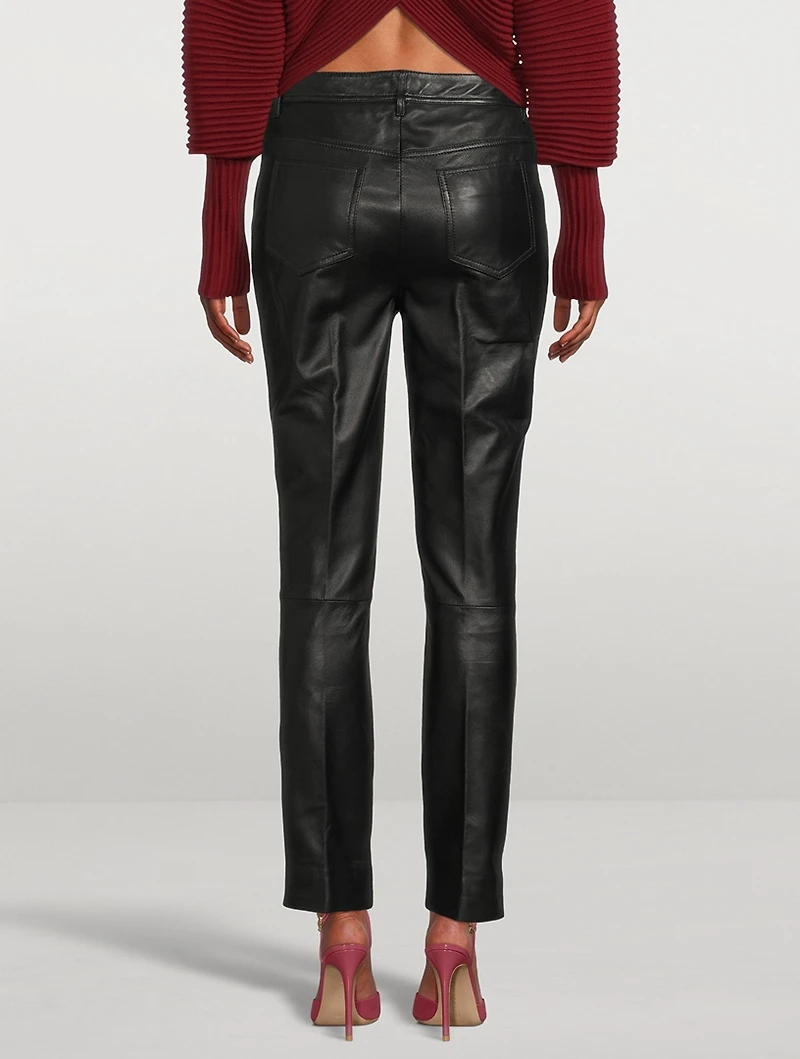 Straight-Leg Leather Trousers