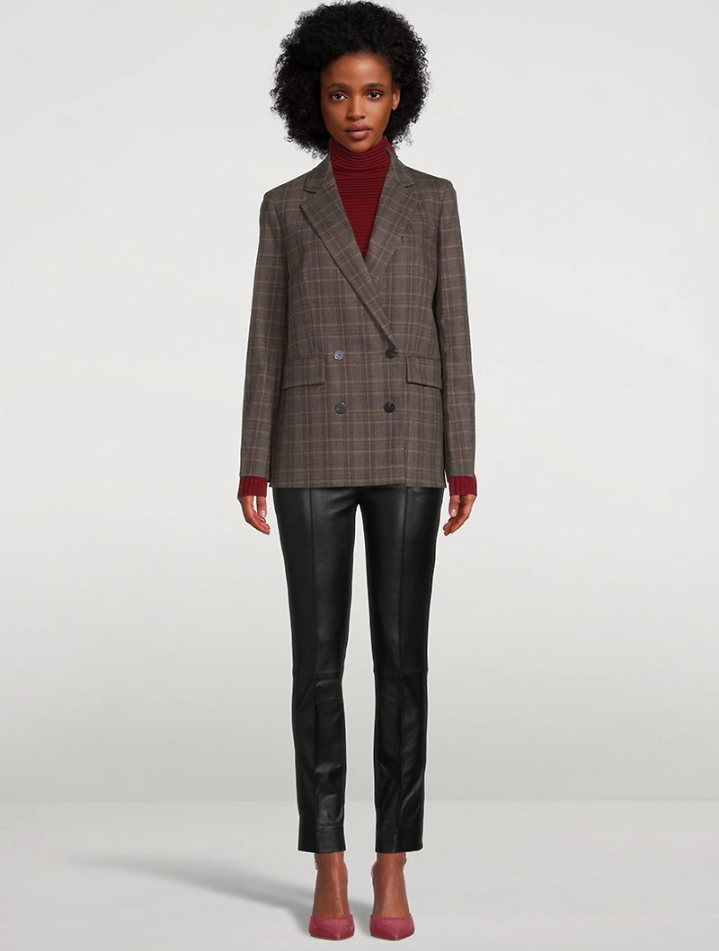 Straight-Leg Leather Trousers
