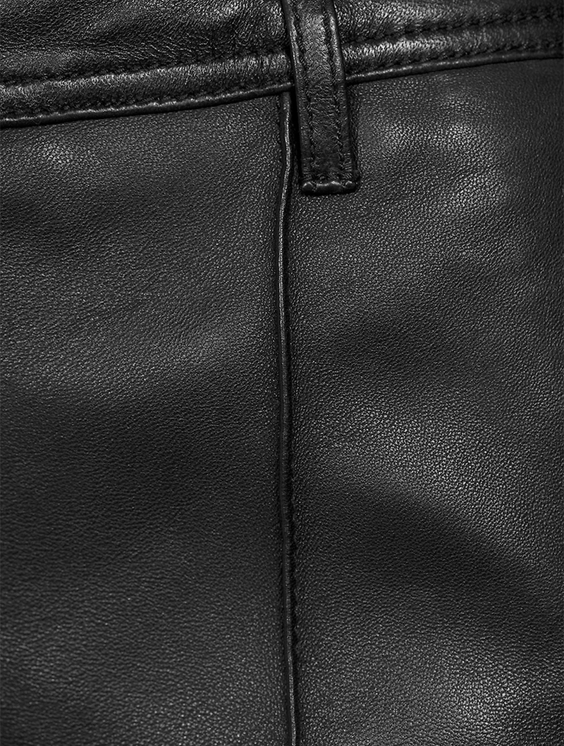 Straight-Leg Leather Trousers