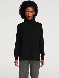 Ribbed Cashmere Stand Neck Sweater