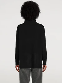 Ribbed Cashmere Stand Neck Sweater