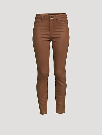 Hoxton Coated High-Waisted Ankle Jeans