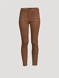 Hoxton Coated High-Waisted Ankle Jeans