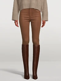 Hoxton Coated High-Waisted Ankle Jeans