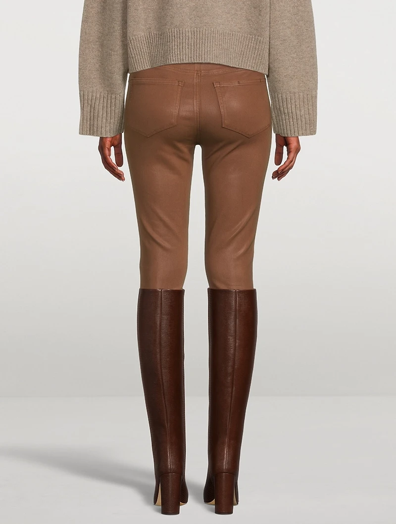 Hoxton Coated High-Waisted Ankle Jeans