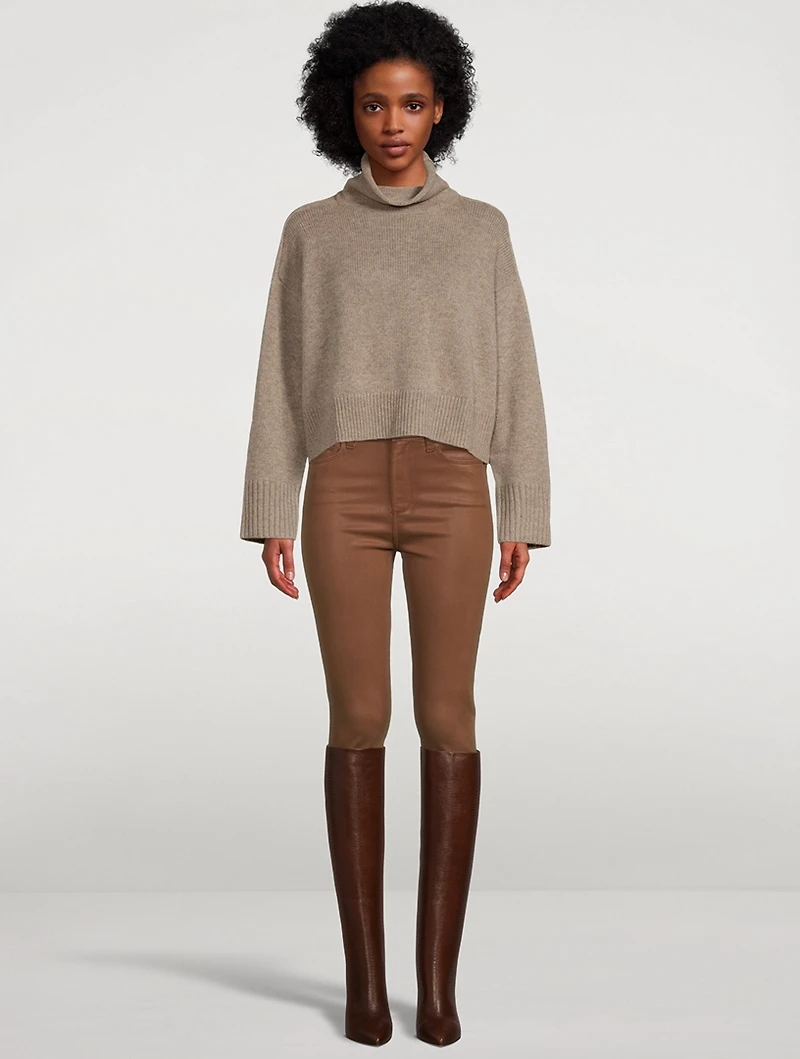 Hoxton Coated High-Waisted Ankle Jeans