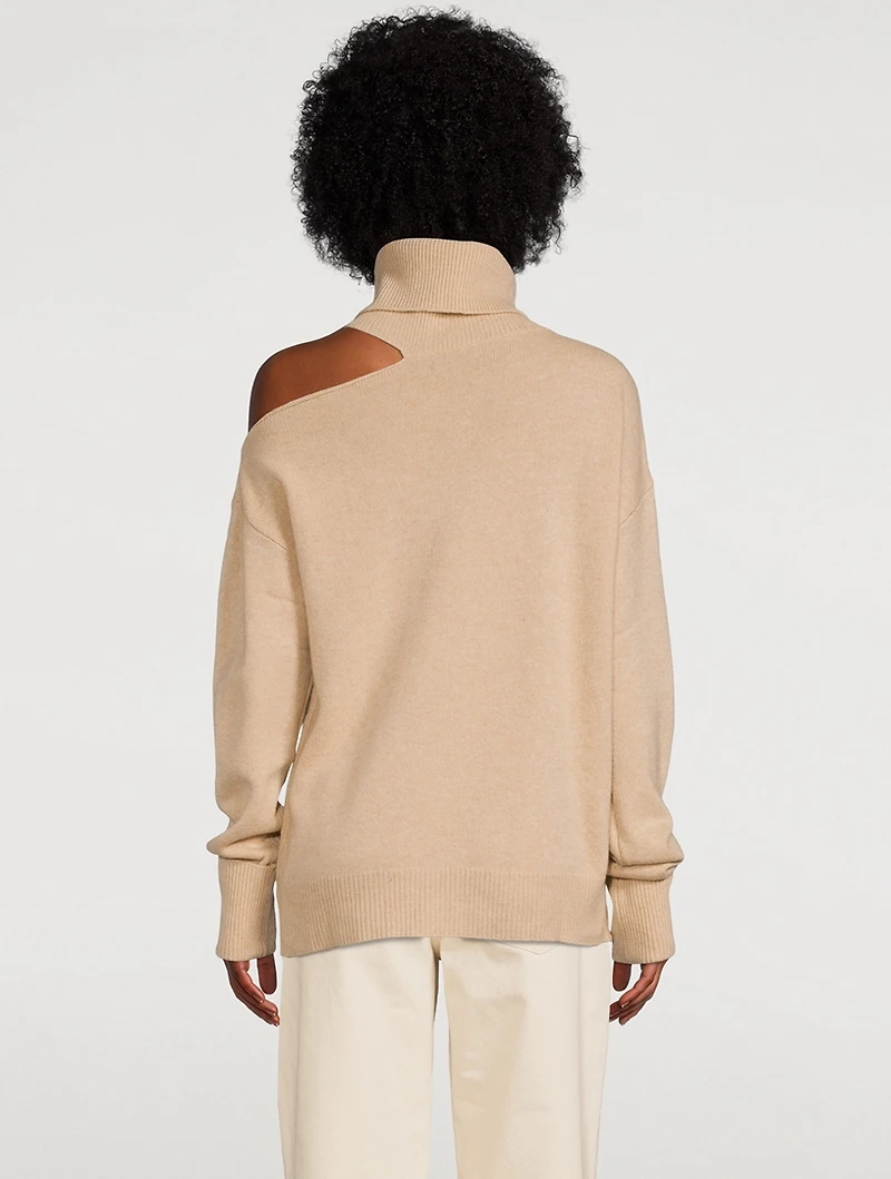 Raundi Wool-Blend Cold-Shoulder Sweater
