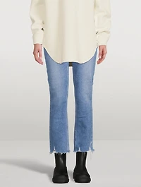 Cindy Destroyed-Hem Straight-Leg Jeans