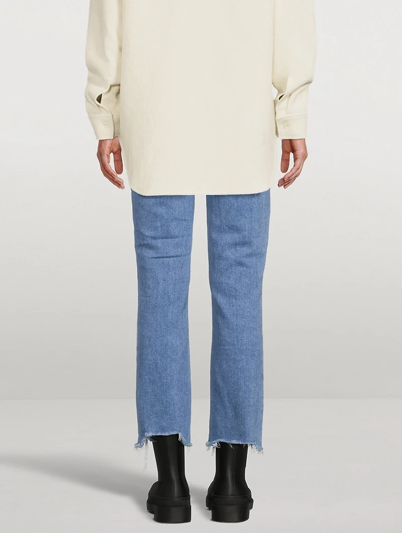 Cindy Destroyed-Hem Straight-Leg Jeans