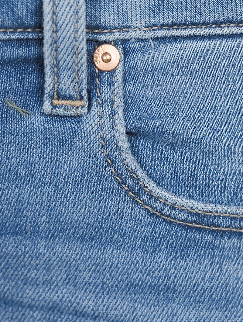 Cindy Destroyed-Hem Straight-Leg Jeans