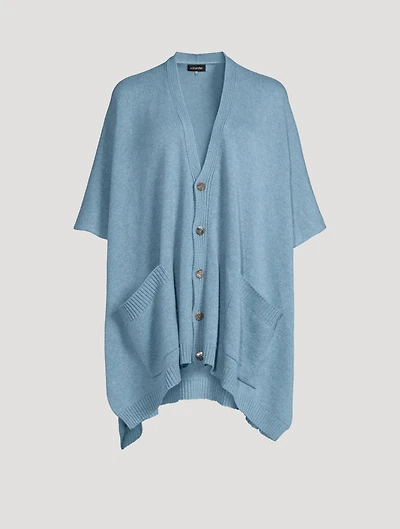 Cashmere Cap-Sleeve Wide Cardigan