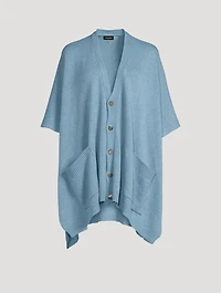 Cashmere Cap-Sleeve Wide Cardigan