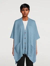 Cashmere Cap-Sleeve Wide Cardigan