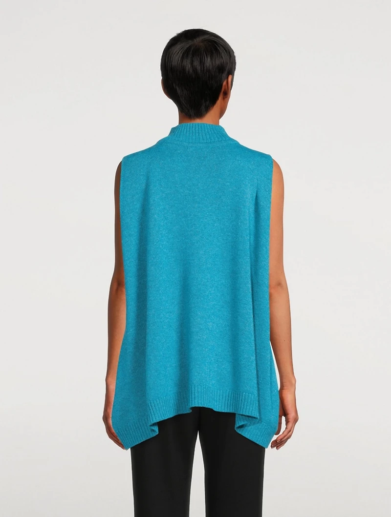 Cashmere High-Neck Sleeveless Sweater