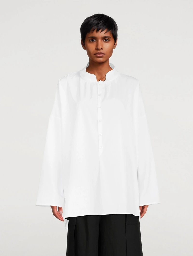 Sloped Shoulder A-Line Shirt