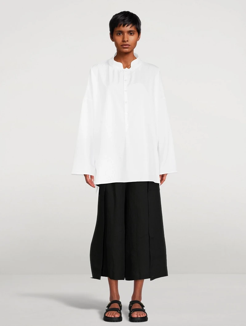 Sloped Shoulder A-Line Shirt