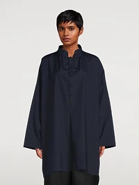 Sloped Shoulder Long A-Line Shirt