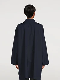 Sloped Shoulder Long A-Line Shirt