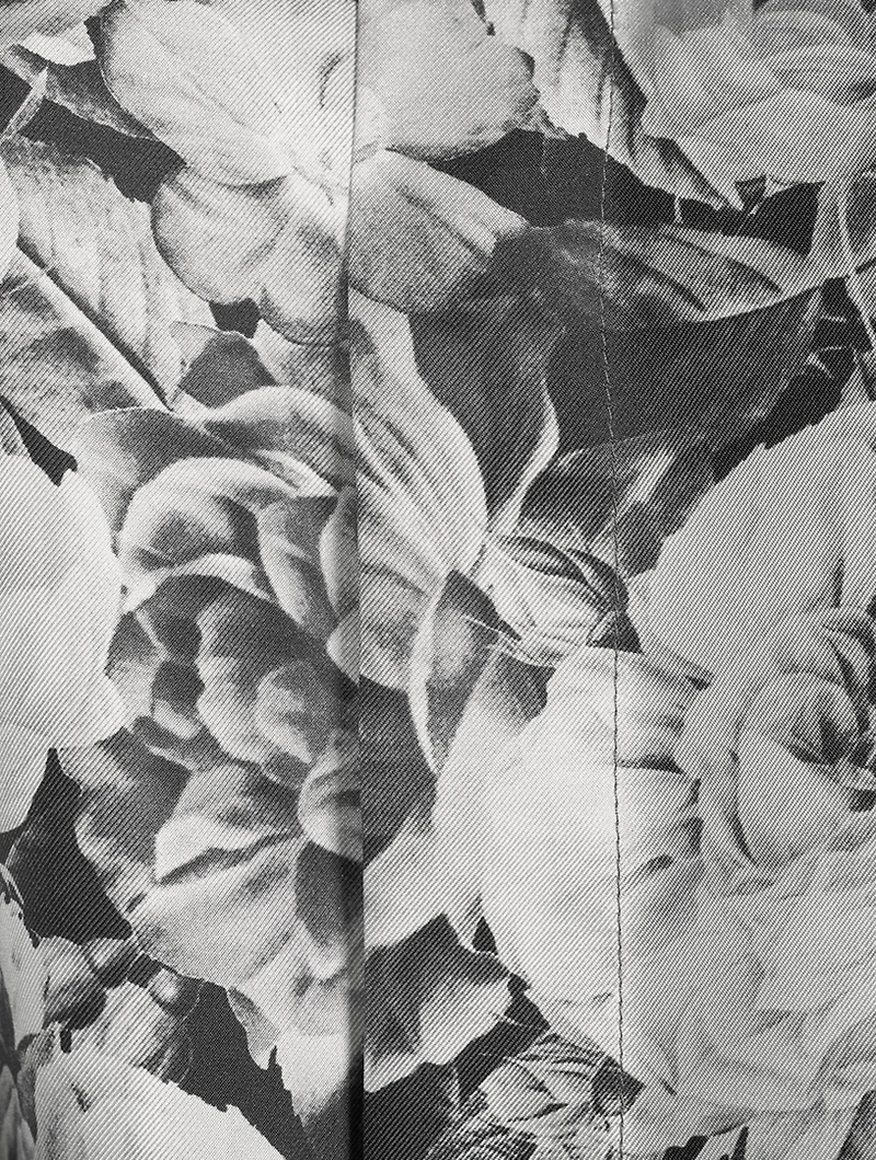 Silk Long A-Line Shirt Rose Print