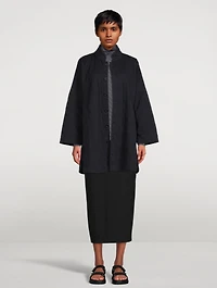 Wool-Blend Straight Midi Skirt
