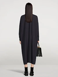 Wool-Blend Midi Shirt Dress