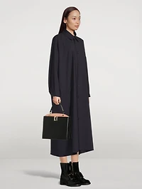 Wool-Blend Midi Shirt Dress