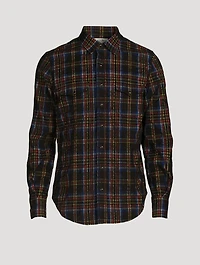 Corduroy Western Shirt Check Print