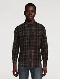 Corduroy Western Shirt Check Print
