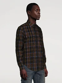 Corduroy Western Shirt Check Print