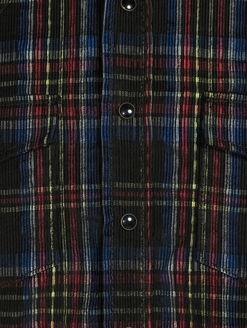 Corduroy Western Shirt Check Print