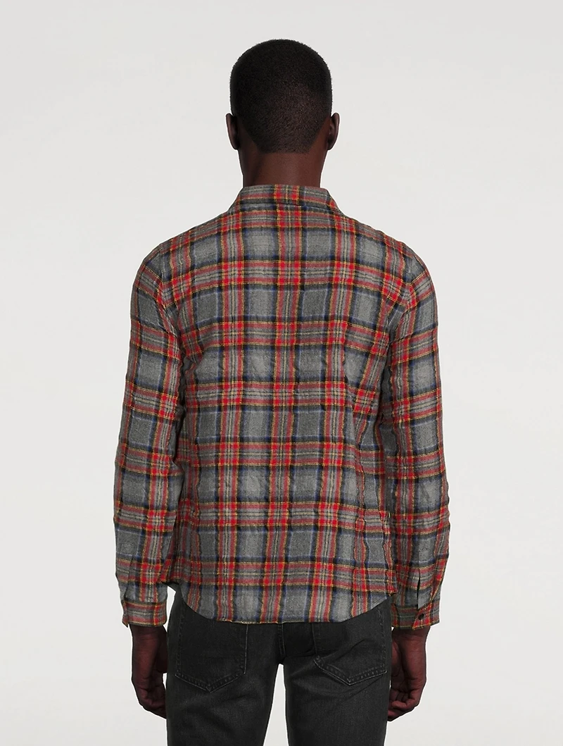 Wool And Cotton Western Shirt Check Print