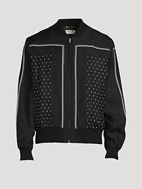 Silk Zip Jacket Monogram Dot Print