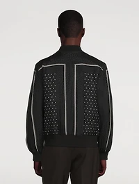 Silk Zip Jacket Monogram Dot Print