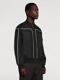 Silk Zip Jacket Monogram Dot Print