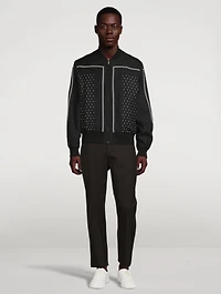 Silk Zip Jacket Monogram Dot Print