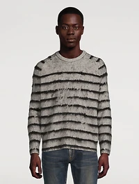 Wool And Mohair Brushed Striped Sweater