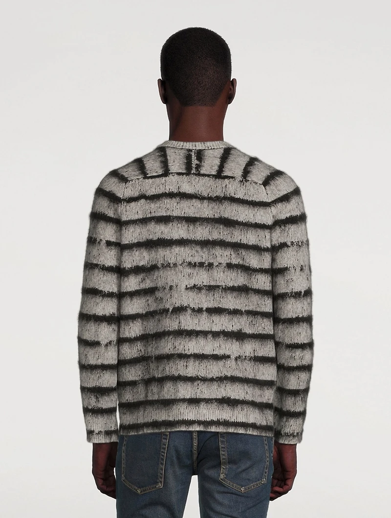 Wool And Mohair Brushed Striped Sweater
